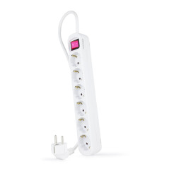 Nanocable 10.37.0006 power extension 55.1" (1.4 m) 6 AC outlet(s) Indoor White