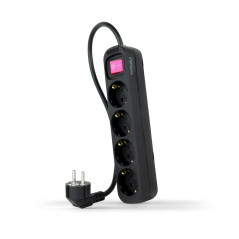 Nanocable 10.37.0004-BK power extension 55.1" (1.4 m) 4 AC outlet(s) Indoor Black