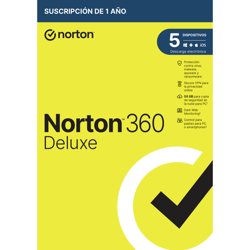 Norton 360 Deluxe Sicurezza antivirus Base ESP 1 licenza/e 1 anno/i Norton 360 Deluxe Sicurezza antivirus Base ESP 1 licenza/e 1 anno/i