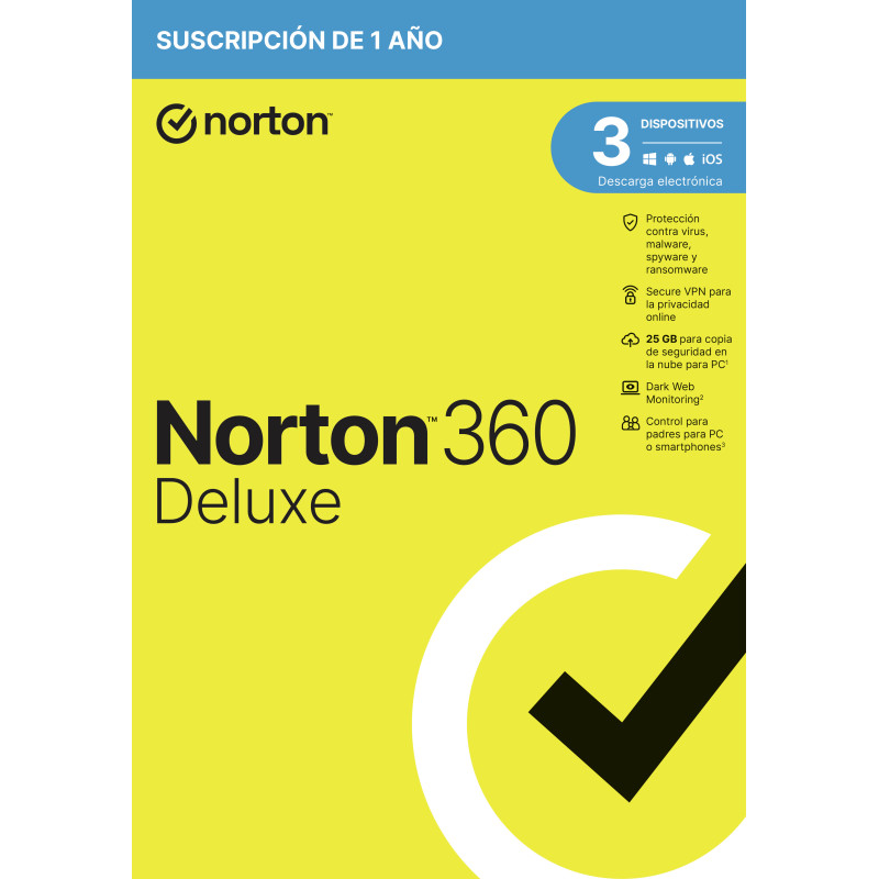 Norton 360 Deluxe Sicurezza antivirus Base ESP 1 licenza/e 1 anno/i Norton 360 Deluxe Sicurezza antivirus Base ESP 1 licenza/e 1 anno/i