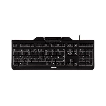 CHERRY KC 1000 SC keyboard Office USB QWERTY Spanish Black