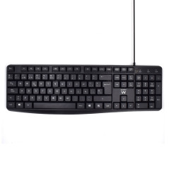 Ewent EW3001 keyboard Office USB QWERTY Spanish Black
