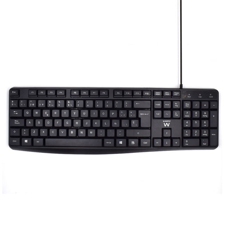 Ewent EW3001 keyboard Office USB QWERTY Spanish Black
