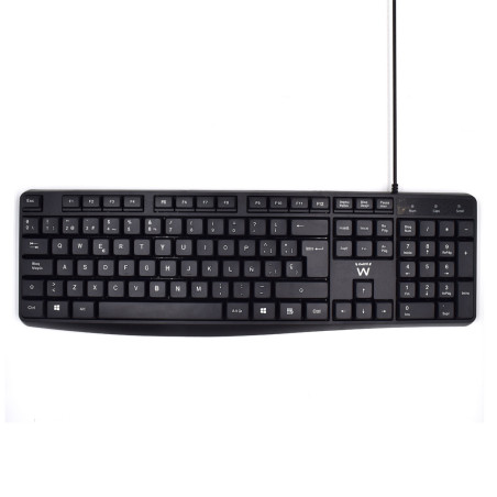 Ewent EW3001 keyboard Office USB QWERTY Spanish Black