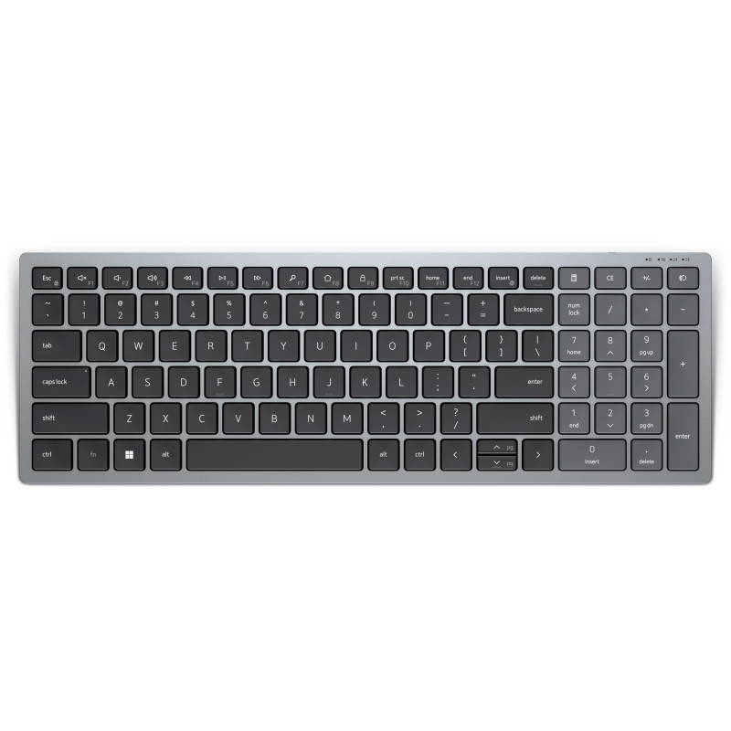 DELL KB740 keyboard Office RF Wireless + Bluetooth QWERTY Spanish Gray, Black
