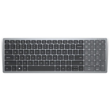 DELL KB740 keyboard Office RF Wireless + Bluetooth QWERTY Spanish Gray, Black