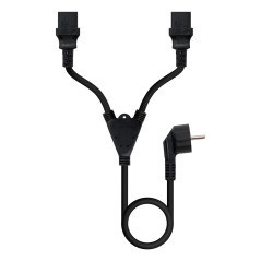 Nanocable 10.22.0100 power cable Black 70.9" (1.8 m) Power plug type F 2 x C13 coupler