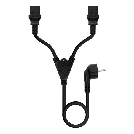 Nanocable 10.22.0100 power cable Black 70.9" (1.8 m) Power plug type F 2 x C13 coupler