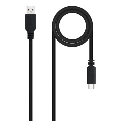 Nanocable USB 2.0, 0.5m cavo USB 0,5 m USB C USB A Nero