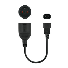 Nanocable 10.22.0901 power cable Black 9.84" (0.25 m) C14 coupler CEE7 4