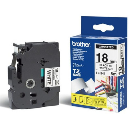 Cinta laminada brother tze241 12mm x 8m