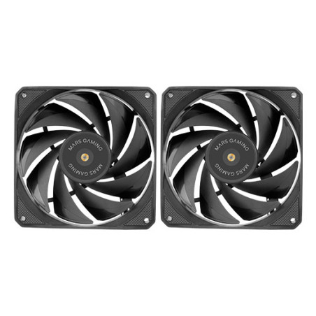 Mars Gaming MF-NCLX2 Computer case Fan 4.72" (12 cm) Black 2 pc(s)