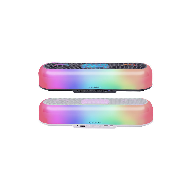 Barra de sonido bluetooth mars gaming msborb negro 20w iluminacion rgb 360