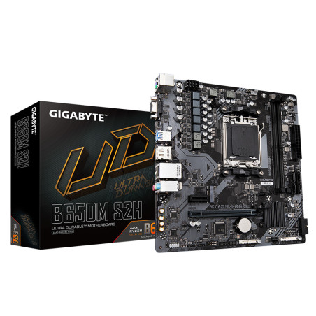 GIGABYTE B650M S2H Scheda madre - AMD Ryzen serie 9000, VRM a 5+2+2 fasi, fino a 6400 MHz DDR5 (OC), 1xPCIe 4.0 M.2, LAN GbE,