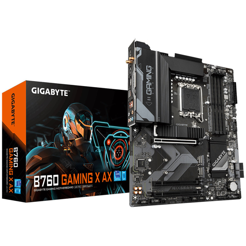 GIGABYTE B760 GAMING X AX Scheda Madre - Supporta processori Intel Core 14ª generazione, VRM digitale a 8+1+1 fasi, fino a
