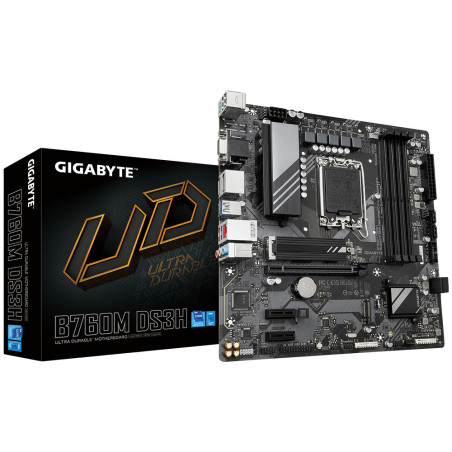 GIGABYTE B760M DS3H Scheda Madre - Supporta processori Intel Core 14ª generazione, VRM digitale a 6+2+1 fasi, fino a 7600MHz