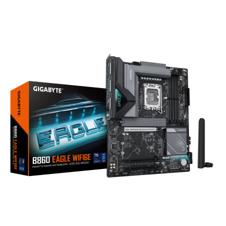 GIGABYTE B860 EAGLE WIFI6E Scheda madre - CPU Intel Core Ultra, VRM a 12+1+2+1 fasi, fino a 9066MHz DDR5, 1xPCIe 5.0 + 2xPCIe