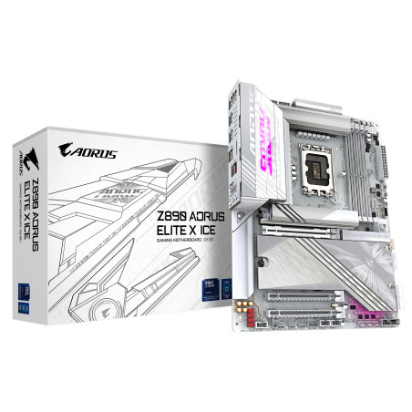 GIGABYTE Z890 AORUS ELITE X ICE Scheda Madre - Supporta CPU Intel Core Ultra (Serie 2), VRM a 16+1+2 fasi, fino a 9500MHz DDR5