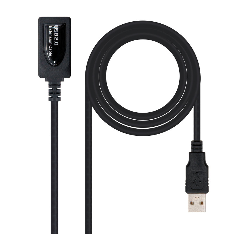 Nanocable 10.01.0211 cavo USB USB 2.0 5 m USB A Nero Nanocable 10.01.0211 cavo USB USB 2.0 5 m USB A Nero