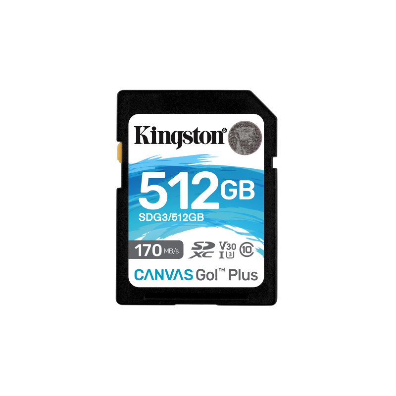 Kingston Technology Canvas Go! Plus 512 GB SD UHS-I Class 10 Kingston Technology Canvas Go! Plus 512 GB SD UHS-I Class 10