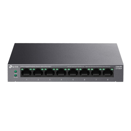 TP-Link LiteWave LS108GP network switch Unmanaged Gigabit Ethernet (10 100 1000) Power over Ethernet (PoE) Black