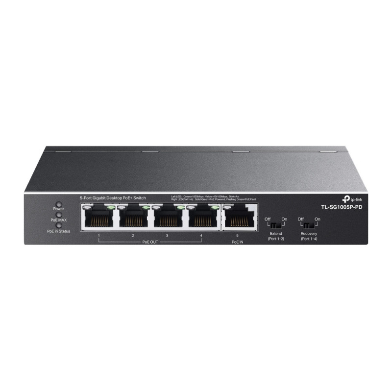 TP-Link TL-SG1005P-PD switch di rete Gigabit Ethernet (10/100/1000) Supporto Power over Ethernet (PoE) Nero TP-Link TL-SG1005P-PD switch di rete Gigabit Ethernet (10/100/1000) Supporto Power over Ethernet (PoE) Nero
