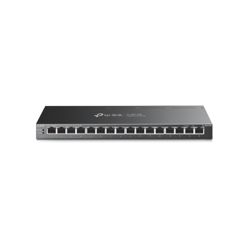 TP-Link TL-SG116P switch di rete Non gestito Gigabit Ethernet (10/100/1000) Supporto Power over Ethernet (PoE) Nero TP-Link TL-SG116P switch di rete Non gestito Gigabit Ethernet (10/100/1000) Supporto Power over Ethernet (PoE) Nero