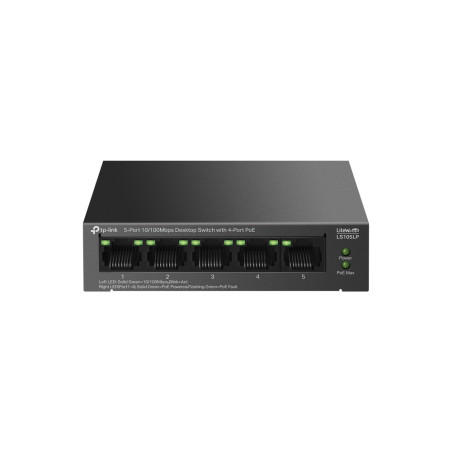 TP-Link LiteWave LS105P Non gestito Fast Ethernet (10 100) Supporto Power over Ethernet (PoE) Nero