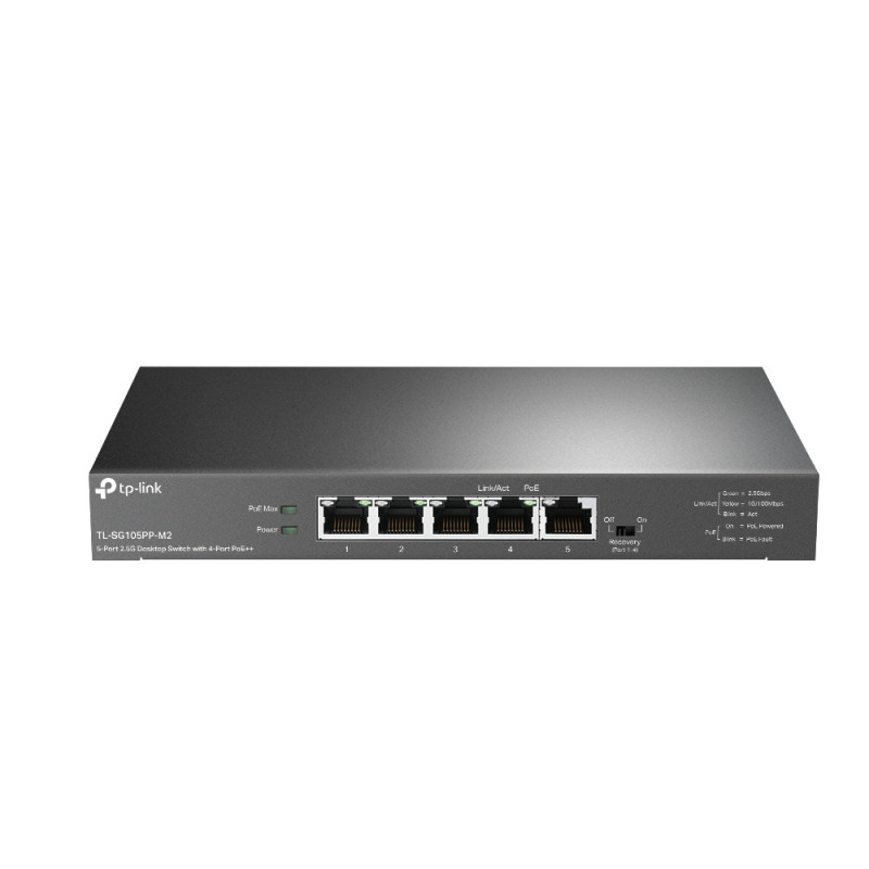 TP-Link TL-SG105PP-M2 switch di rete Non gestito Gigabit Ethernet (10/100/1000) Supporto Power over Ethernet (PoE) Nero TP-Link TL-SG105PP-M2 switch di rete Non gestito Gigabit Ethernet (10/100/1000) Supporto Power over Ethernet (PoE) Nero