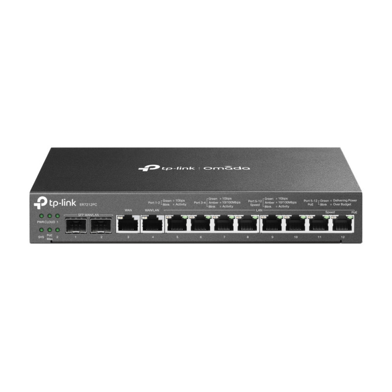 TP-Link Omada ER7212PC router cablato Gigabit Ethernet Nero TP-Link Omada ER7212PC router cablato Gigabit Ethernet Nero