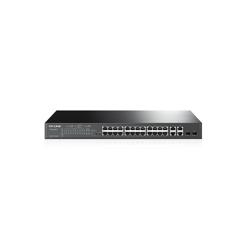 TP-Link T1500-28PCT switch di rete Gestito L2 Fast Ethernet (10/100) Supporto Power over Ethernet (PoE) 1U Nero TP-Link T1500-28PCT switch di rete Gestito L2 Fast Ethernet (10/100) Supporto Power over Ethernet (PoE) 1U Nero