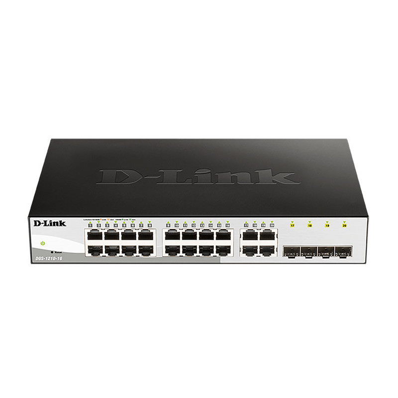 D-Link DGS-1210-16 network switch Managed L2 Gigabit Ethernet (10/100/1000) 1U Black D-Link DGS-1210-16 network switch Managed L2 Gigabit Ethernet (10/100/1000) 1U Black