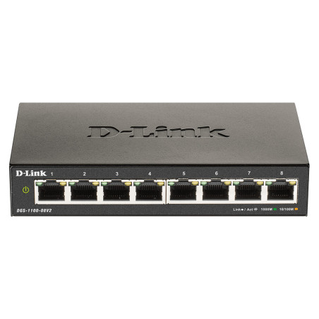 D-Link DGS-1100-08V2 Managed L2 Gigabit Ethernet (10 100 1000) Black