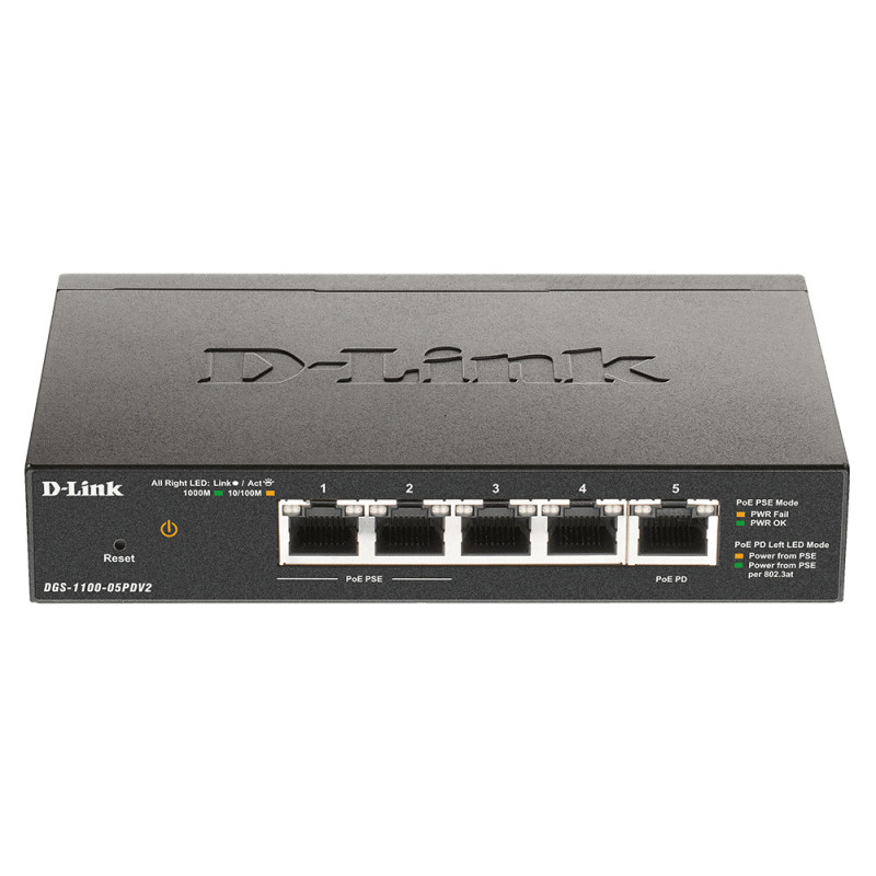 D-Link DGS-1100-05PDV2 network switch Managed Gigabit Ethernet (10/100/1000) Power over Ethernet (PoE) Black D-Link DGS-1100-05PDV2 network switch Managed Gigabit Ethernet (10/100/1000) Power over Ethernet (PoE) Black