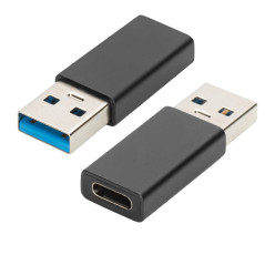 Ewent EW9650 cable gender changer USB Type-A USB Type-C Black