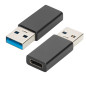 Ewent EW9650 cable gender changer USB Type-A USB Type-C Black