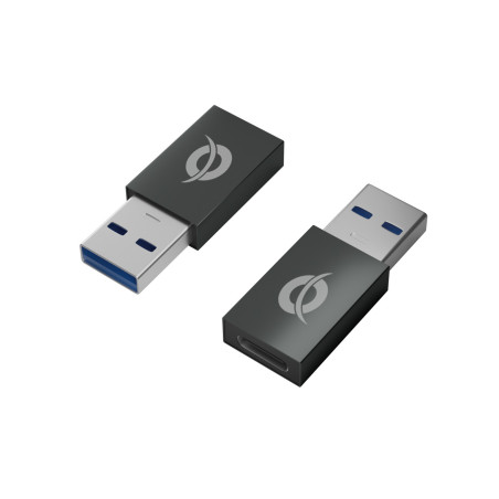 Conceptronic DONN10G cable gender changer USB A USB C Black