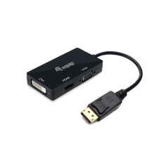 Equip 133441 video cable adapter 9.45" (0.24 m) DisplayPort DVI-D + VGA (D-Sub) + HDMI Black