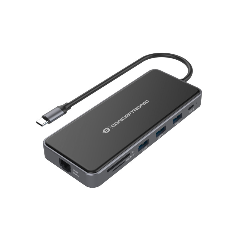 Conceptronic DONN15G laptop dock/port replicator Wired USB 3.2 Gen 1 (3.1 Gen 1) Type-C Gray Conceptronic DONN15G laptop dock/port replicator Wired USB 3.2 Gen 1 (3.1 Gen 1) Type-C Gray
