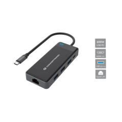 Conceptronic DONN14G laptop dock port replicator Wired USB 3.2 Gen 1 (3.1 Gen 1) Type-C Gray