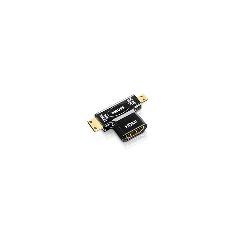 Philips SWV2429W/10 adattatore per inversione del genere dei cavi HDMI Mini/HDMI Micro HDMI Nero