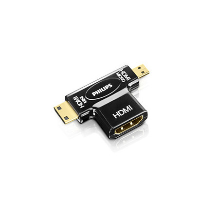 Philips SWV2429W 10 adattatore per inversione del genere dei cavi HDMI Mini HDMI Micro HDMI Nero
