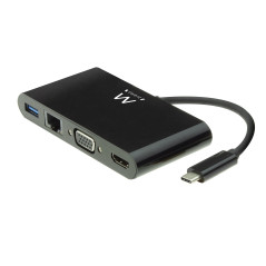 Ewent EW9827 laptop dock port replicator USB 3.2 Gen 1 (3.1 Gen 1) Type-C Black