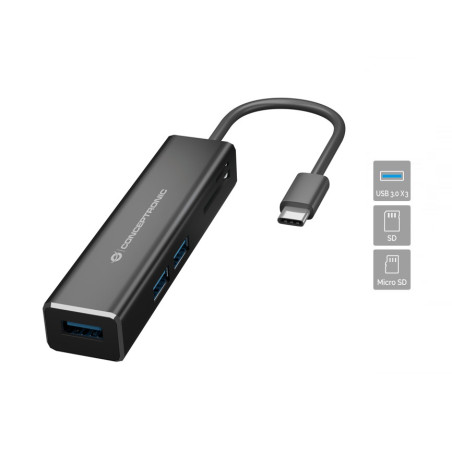 Conceptronic DONN08B laptop dock/port replicator USB 3.2 Gen 1 (3.1 Gen 1) Type-C Black