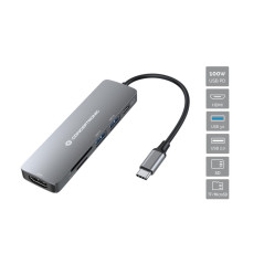 Conceptronic DONN11G laptop dock port replicator Wired USB 3.2 Gen 1 (3.1 Gen 1) Type-C Gray