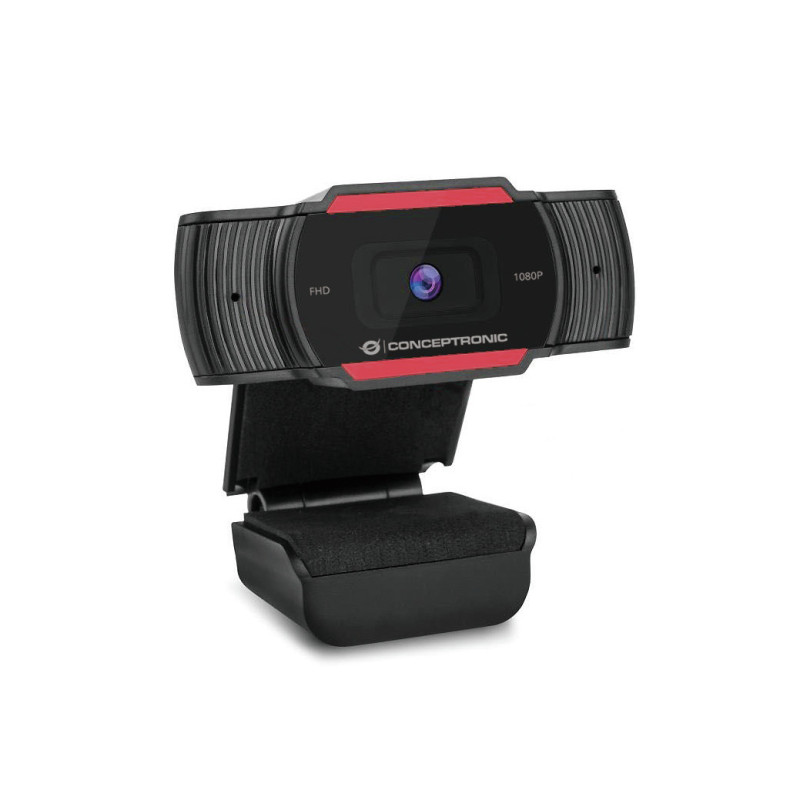 Conceptronic AMDIS 1080P FHD webcam 1920 x 1080 Pixel USB 2.0 Nero, Rosso