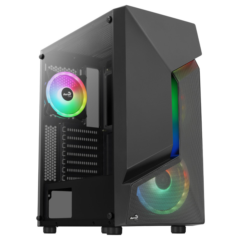Caja ordenador gaming aerocool scapebkv3 atx argb cristal templado negro Caja ordenador gaming aerocool scapebkv3 atx argb cristal templado negro