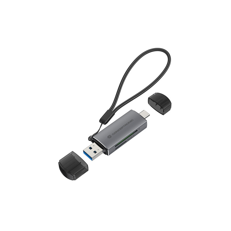 Conceptronic BIAN05G card reader USB 3.2 Gen 1 (3.1 Gen 1) Type-A/Type-C Gray