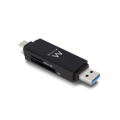 Ewent EW1075 card reader USB 3.2 Gen 1 (3.1 Gen 1) Type-A Type-C Black