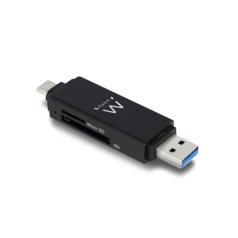 Ewent EW1075 lettore di schede USB 3.2 Gen 1 (3.1 Gen 1) Type-A/Type-C Nero Ewent EW1075 lettore di schede USB 3.2 Gen 1 (3.1 Gen 1) Type-A/Type-C Nero